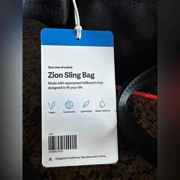 Rareform Small Zion Sling Bag | One-of-a-Kind | Travel Crossbody | Recycled - Picture 12 of 13